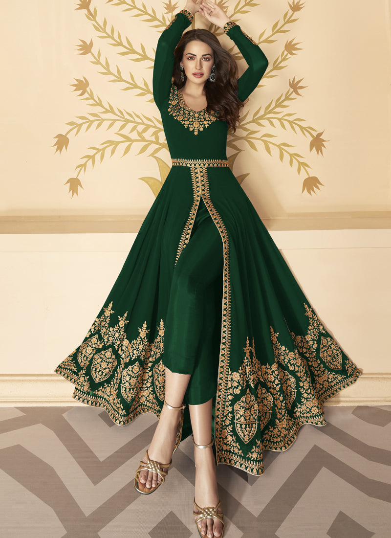 Dark Green Pakistani Style Anarkali Salwar Suit ethnichype Dark Green Pakistani Style Anarkali Salwar Suit ethnichype